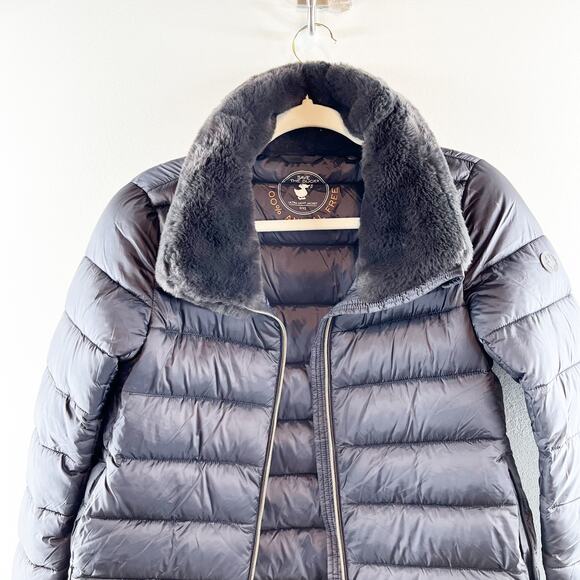 Save The Duck Mei Faux Fur Collar Puffer Coat Jacket Black XS - Picture 4 of 10